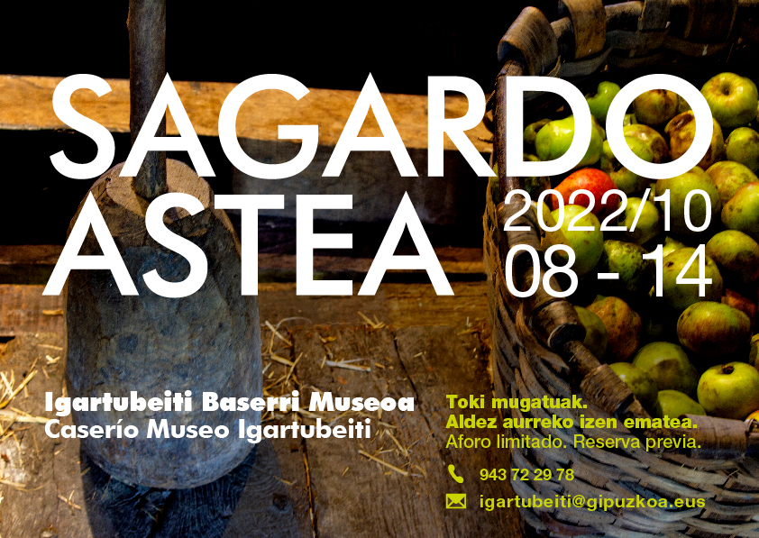 El lagar del Caserío Museo Igartubeiti se pondrá en marcha del 8 al 14 de octubre en la 21ª edición de la Semana de la Sidra