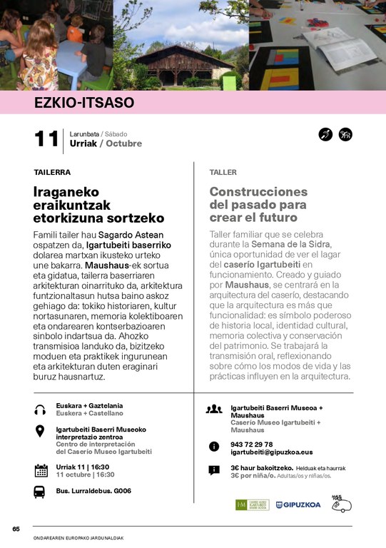 Iraganeko eraikuntzak etorkizuna sortzeko tailerra